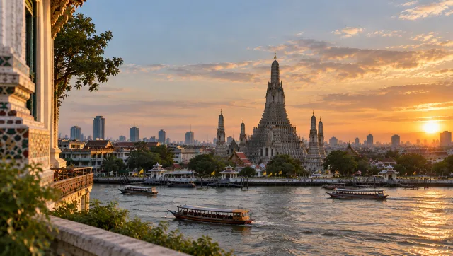 Temple rooftops in Bangkok