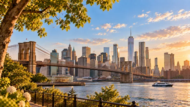 Brooklyn Bridge and the New York skyline