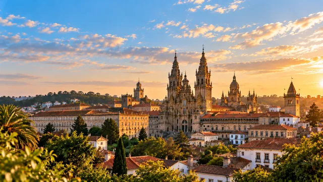 Santiago de Compostela Cathedral at sunset