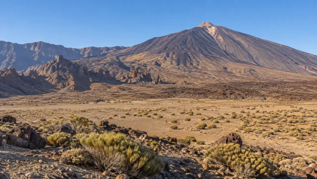 Mount Teide above the Llano de Ucanca volcanic plain